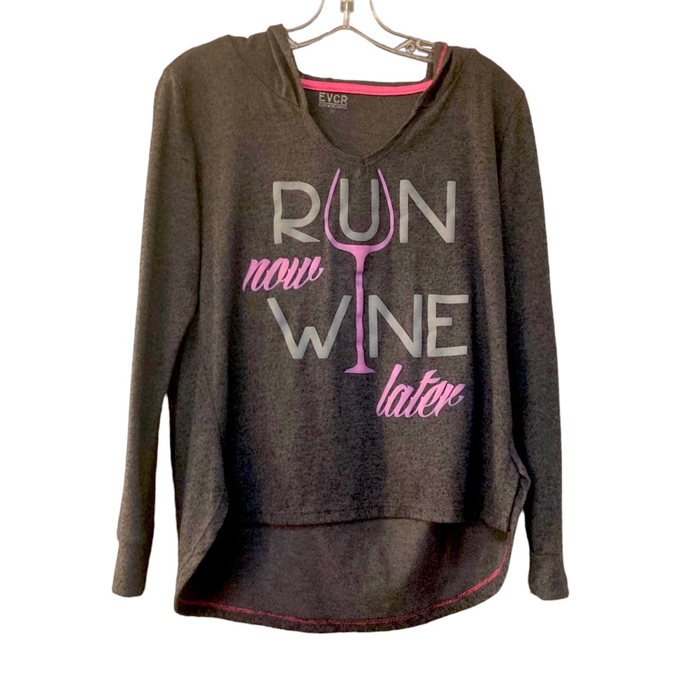 EVCR Run now Wine later lightweight women’s hoodie
